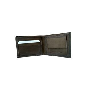 Men's dark brown genuine leather bifold wallet